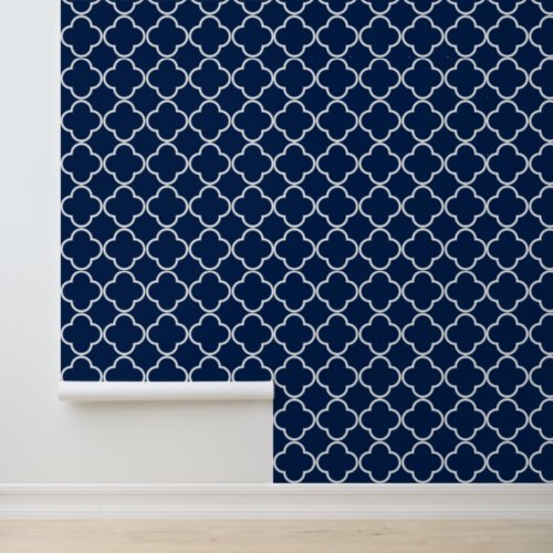 Navy and White Quatrefoil _ Background Changeable Wallpaper