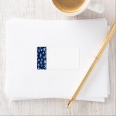 Navy and White Snowflakes Blank Address Label (Insitu)