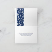 Navy and White Snowflakes Thank You Note Card (Inside)