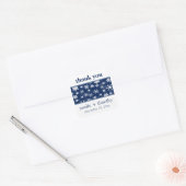 Navy and White Snowflakes Wedding Favor Sticker (Envelope)