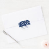 Navy and White Snowflakes Wedding Sticker (Envelope)