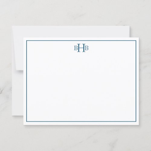 Navy and white sophisticated minimalist note postcard