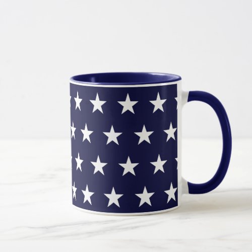 Navy and White Stars Mug