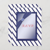 Navy and White Stripe RSVP Card (Front/Back)