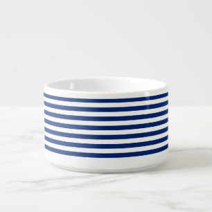 navy and white stripes bowl
