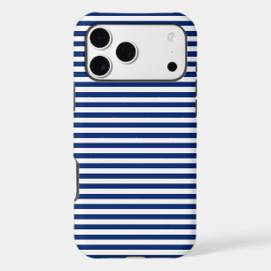 navy and white stripes iPhone 17 pro max case