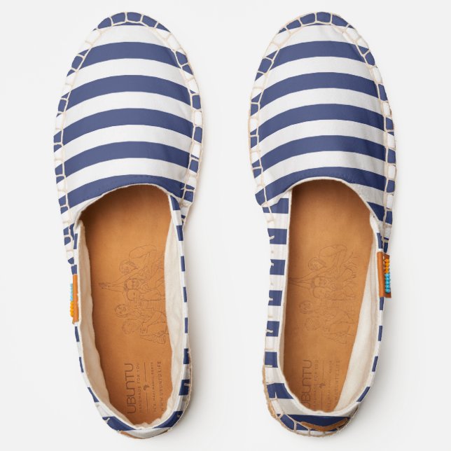 Navy and White Stripped Zazzle  Espadrilles (Front)