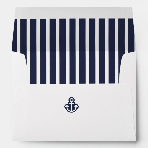 Navy and White Vertically Striped Anchor Envelopes