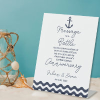 navy and white wedding message in a bottle print