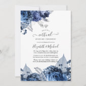 Navy and White with Silver Foil Virtual Wedding Invitation (Front)
