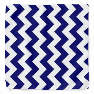 Navy and White Zigzag Bandana