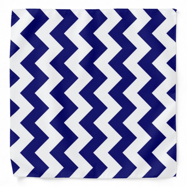 Navy and White Zigzag Bandana (Front)