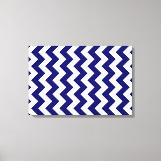 Navy and White Zigzag Canvas Print