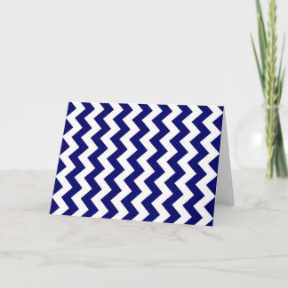 Navy and White Zigzag Card