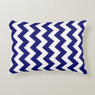 Navy and White Zigzag Decorative Pillow