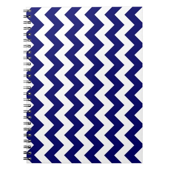 Navy and White Zigzag Notebook (Front)