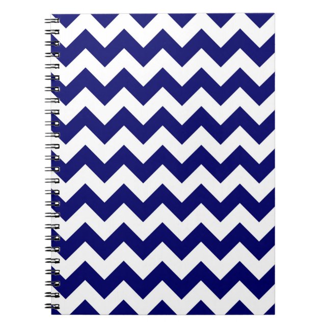 Navy and White Zigzag Notebook (Front)