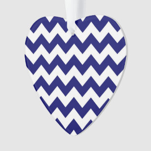Navy and White Zigzag Ornament