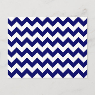 Navy and White Zigzag Postcard