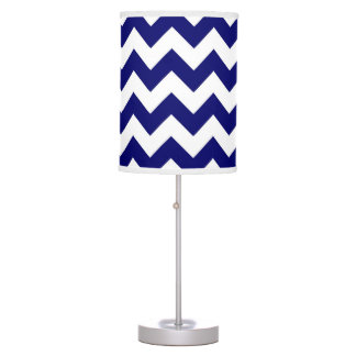 Navy and White Zigzag Table Lamp