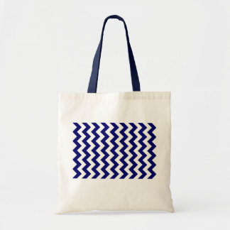 Navy and White Zigzag Tote Bag