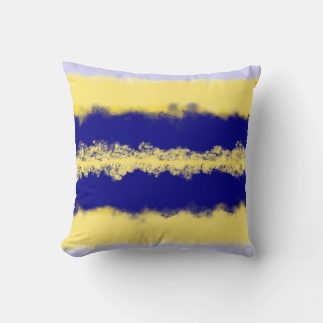 navy and yellow abstract ombre throw pillow (Front)