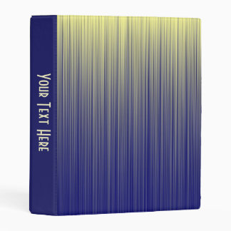 Navy and Yellow Gradient Line Pattern Mini Binder