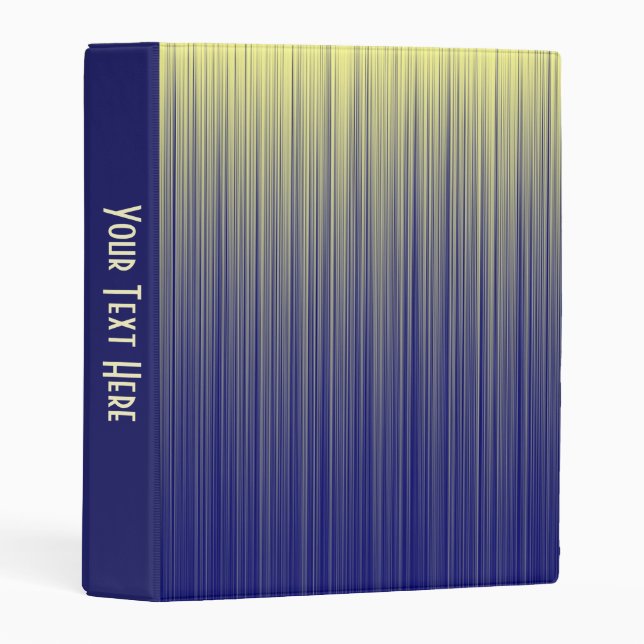 Navy and Yellow Gradient Line Pattern Mini Binder (Front/Spine)