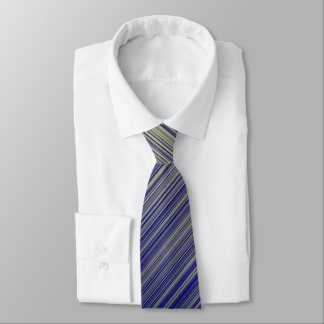 Navy and Yellow Gradient Line Pattern Neck Tie