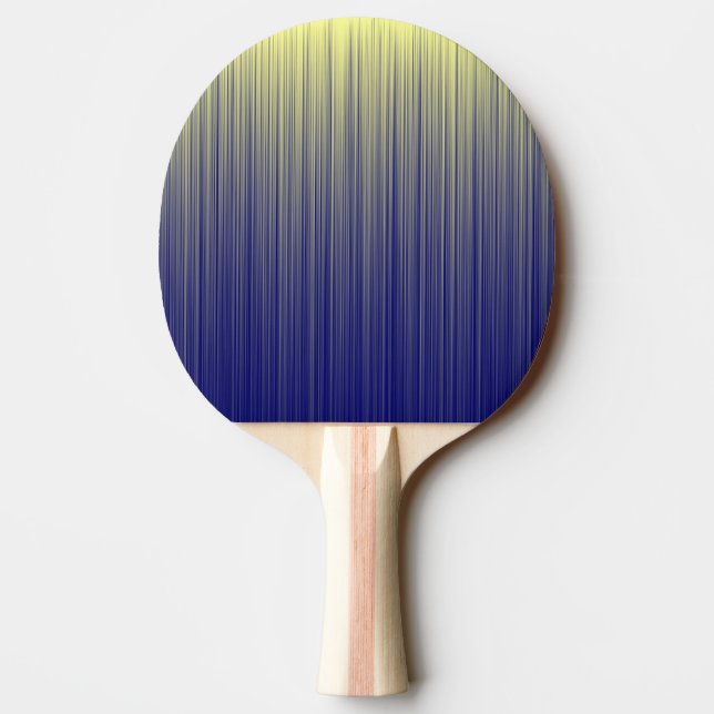 Navy and Yellow Gradient Line Pattern Ping-Pong Paddle (Back)