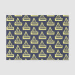 Navy and Yellow Sailboat Tissue Paper