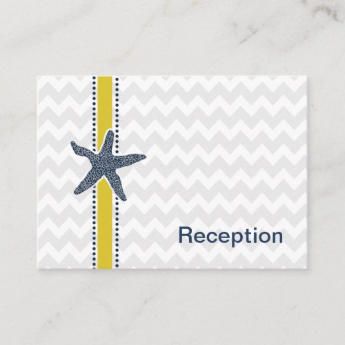 chevron stripes, starfish mod beach wedding design business card template