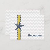 Navy and Yellow Starfish Beach Wedding Stationery Enclosure Card (Front/Back)