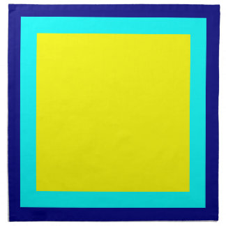 Navy Aqua and Yellow Napkins