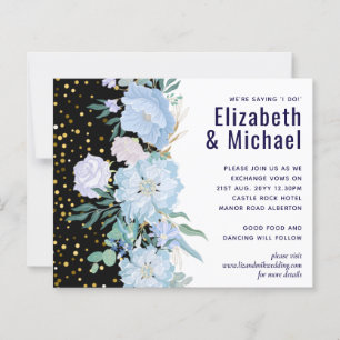 Navy Aqua Blue Floral Wedding Budget