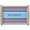 Navy Aqua Blue Stripes & Monogram