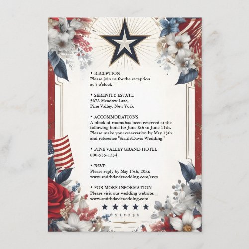Navy Army War Marine Tactical Military Wedding Enclosure Card