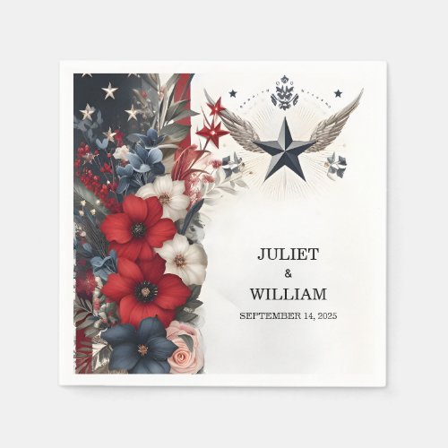 Navy Army War Marine Tactical Military Wedding Napkins