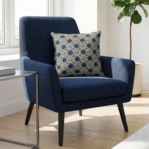 Navy Art Deco Interlaced Rope Pattern