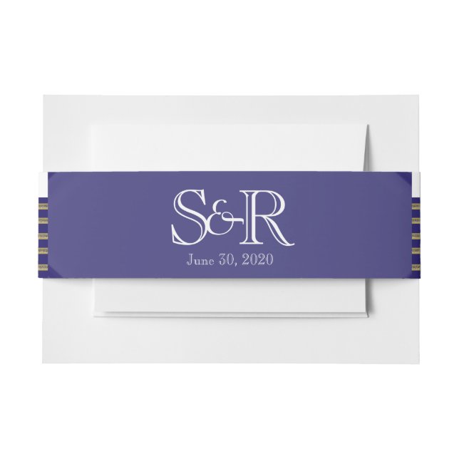 Navy Art Deco Posh Wedding Belly Band (Front Example)