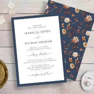 Navy Autumn Wedding Invitation