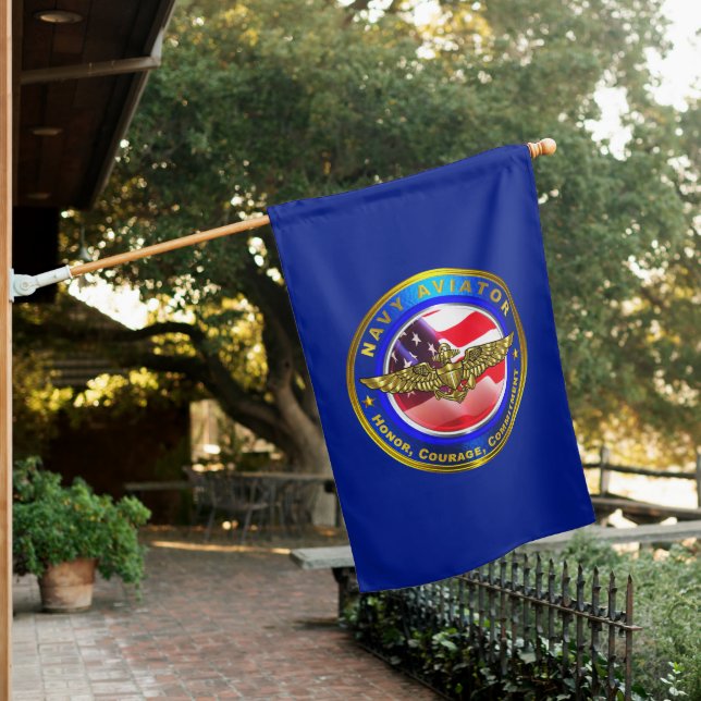Navy Aviator House Flag (In SItu)