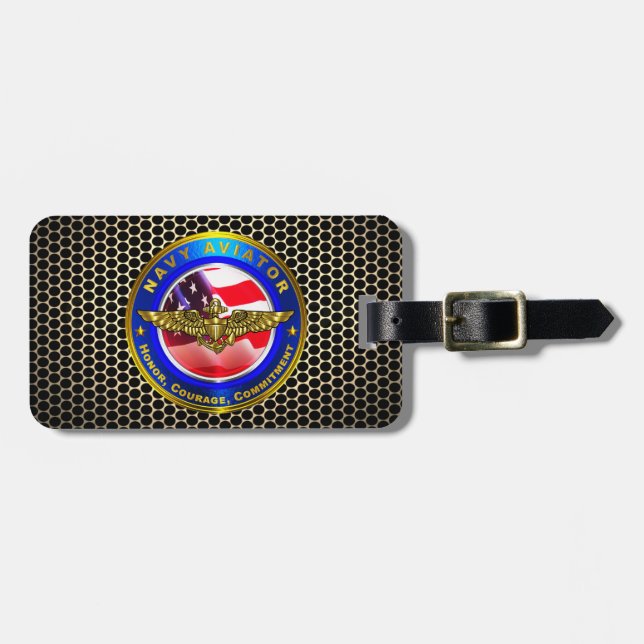 Navy Aviator Luggage Tag (Front Horizontal)
