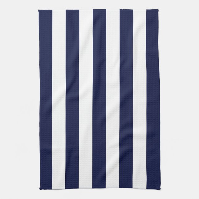 Navy Awning Stripe Towel (Vertical)