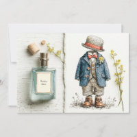Navy Baby Boy 1st Birthday & Perfume Sketch
