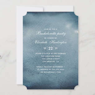 Navy bachelorette party. Watercolor blue modern Invitation