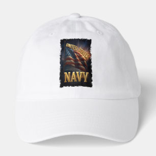"NAVY" Ball Cap with large waving flag