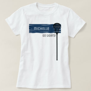 Navy Banner with Lacrosse Stick T-Shirt