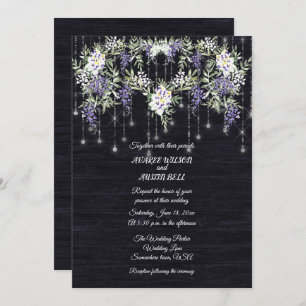 Navy Barnboard String Lights Wisteria