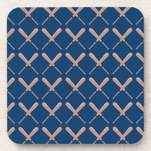Navy Baseball Bat Drink Coaster